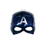 RUBIES - CAPTAIN AMERICA - Marvel Officiel - Masque Captain America pour Enfants - Taille Unique - Masque Avengers en Plastique avec Fermeture Velcro Ajustable - Pour Carnaval, Halloween