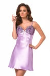 Ladies Luxury Lavender Short Nightdress Chemise Babydoll Lingerie UK12 Large