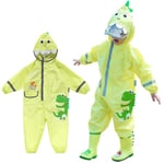 Basinnes Raincoat, Children's Raincoat, Hooded Boy's Rain Coat Jacket Reusable Waterproof Emergency Raincoat with Sleeves,Yellow,M