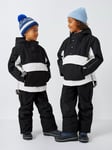 John Lewis Kids' Overhead Water and Windproof Ski Jacket, Black/White