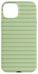 Coque pour iPhone 15 Plus Rayures vert sauge mignonnes girly esthétiques Preppy Stripe