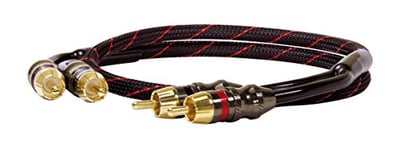 Dynavox Perfect Sound Stereo RCA Cable, Gold-Plated Contacts, Suitable for Audio Devices with RCA Connections such as Amplifiers, CD Players, AV Receivers, Colour: Black/Red, Length 0.75 m