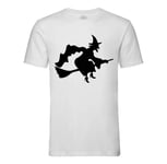 T-Shirt Homme Col Rond Halloween Sorciere Balai Nez Crochu Magique