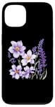 iPhone 13 colorful purple white flowers lavender floral blossom leaves Case