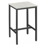 Songmics - vasagle Table Haute, Table de Bar Carrée, Cadre en Acier, 60 x 60 x 92 cm, Montage Facile, pour Cuisine, Salon, Style Industriel, Gris