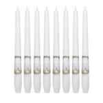 Dekohelden24 Lot de 8 bougies chandeliers parfumées avec parfum floral blanc, orange et note de parfum patchouli, parfum fleurs blanches, dimensions : H x Ø env. 25 x 2 cm, 60 g