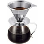 Choyclit - Tasse à double filtre en acier inoxydable (base moyenne, cafetière non incluse), filtre antirouille sans papier, filtre manuel, cafetière