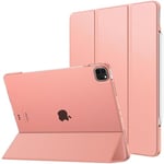 MoKo Coque pour iPad Air 13 Pouces M2 2024 / iPad Pro 12,9 (6e/5e Gén 2022/2021), Étui Intelligent Dos Translucide Givré en PC Dur, Support Touch ID et Apple Pencil Pro/2e/USB-C, Orange Abricotée