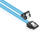Good Connections "Câble SATA SSD HDD Premium avec Verrouillage Protection unilatéral incliné de 90 ° vers Le Bas 1,0 m Bleu