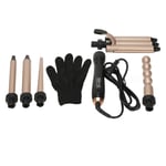 5 In 1 Curling Wand Set With 5pcs Interchangeable Barrel Heat Protective Glo TDM