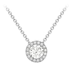 Amazon Essentials Collier Halo de Zircone Cubique en Or Blanc 9 Carats (précédemment Amazon Collection)