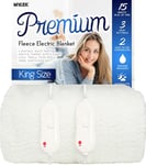 Electric Blanket King Size Bed Fleece Fitted Heated Mattress Cover Underblanket