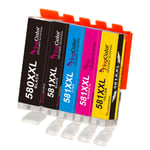 YINGCOLOR 581 580 xxl Ink Cartridges for Canon cli-581xxl pgi-580xxl cli581 cli-581 pgi-580 ink pgbk for Canon Pixma TS705 TR8550 TR7550 TS6350 TS6250 TS6150 TS6151 TS9550 TS9551C 5 Pack