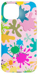 Coque pour iPhone 15 MagSafe Tropical Color Splash Abstrait Rétro Compatible Slim