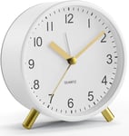 Analogue Alarm Clock, Super Silent Non Ticking with Night Light, Battery Operate