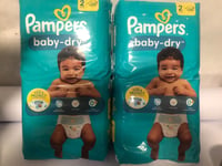 LOT DE 116 COUCHES PAMPERS BABY-DRY TAILLE 2 (4-8 kg)