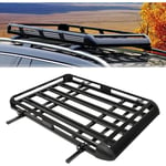 Panier de toit en aluminium, porte-bagages suv noir Panier de toit pour voiture 160 x 90 cm Porte-bagages de toit Charge maximale 150 kg