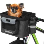 Lesrly-Cycle Bicycle Front Basket, Foldable Handlebar Basket, Removable Frame Basket, Pet Dog Cat Carrier Bag, for Handlebars Up To 2.5Cm in Diameter,Black