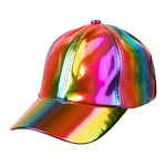 Boland- Cap Holo Rainbow Adj. Baseball 04299-Bonnet, argenté, Casquette, Chapeau, Rappeur, fête à thème, Carnaval, Uni, 10235843, Arc-en-Ciel, Taille Unique