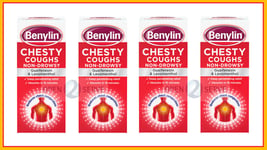 4x Benylin Chesty Coughs Syrup | Non-Drowsy | Reduces Chest Congestion - 125 ml