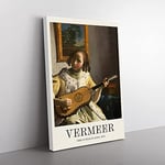 Big Box Art Girl Playing Instrument Johannes Vermeer Canvas Wall Art Print Ready to Hang Picture, 76 x 50 cm (30 x 20 Inch), Exhibition