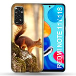 Coque pour Xiaomi Redmi Note 11 / 11S Animal Ecureuil Bois