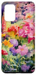 Coque pour Galaxy S20+ Aquarelle violette et rose Wildflower