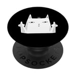 Chat qui se retourne pour donner le doigt - Doigt d'honneur pour chat PopSockets PopGrip Adhésif