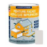 Peinture façade PROCOM crépi, façade à relief, imperméabilisation et protection des façades - Durable jusqu'à 10 ans 2.5 litres Gris Granit ( RAL 7035)