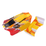 RC Car Body Shell 1:14 Scale RC Car Shell Red Yellow With Tail Wing For