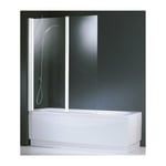 Pare-baignoire verre transparent - 2 vantaux - 150 x 120 cm - Aurora Novellini