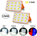 T-SUN 60W Solar Panel Rechargeable Portable Work Light Outdoor Camping Lights UK