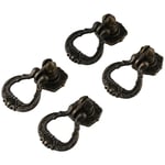 4 Pcs Bronze Pendant Ring Handles  for Furniture Cabinet Cupboard Dresser