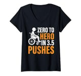 Womens Zero to Hero in 3.5 Pushes Paraplegic V-Neck T-Shirt