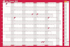 Sasco 2025 Yearly Wall Planner Set, Board Mounted Whiteboard Style Dry Erase Calendar, Large Wall Planner with Dry Erase Pen & Stickers, Wall Chart & Office Notice Board, Blue, 915 x 610mm, 2410238