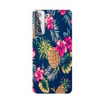 Coque Galaxy S21 PLUS Ananas Fleur rose Tropical Exotique