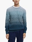 Scotch & Soda Gradient Striped Mélange Crew Neck Jumper, Blue