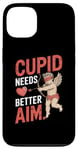 Coque pour iPhone 13 Cupidon a besoin d'un meilleur objectif humoristique pour la Saint-Valentin