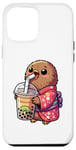 iPhone 12 Pro Max Kiwi Bird Drinking Bubble Tea Japanese Kimono Case