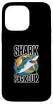 Coque pour iPhone 14 Pro Max Graphique d'aventure énergétique Shark Parkour