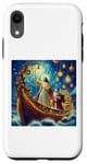 iPhone XR Christmas Voyage Jesus and Santa Illuminating the Night Case