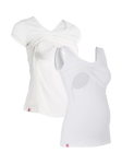 Bshirt Organic Cotton Blend Lift The Flap Breastfeeding Maternity T-Shirt & Vest Top Set