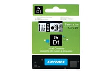 DYMO D1 - tejp - blank - 1 kassett(er) - Rulle (0,6 cm x 7 m)