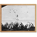 War WWII USA USS Enterprise Kamikaze Attack 1945 Photo Unframed Wall Art Print Poster Home Decor Premium