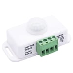 Dc 12v 24v Pir Rörelsesensor Funktionskontroll Led-strömbrytare Kropp Infraröd Strömbrytare Rörelsetimer Vit White