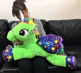 Grand Unicorne Avec Des Ailes Cheval Poney Vert Allongé Doux Peluche 75 Cm