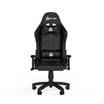 KLIM Chaise Gaming - Nouveauté 2024 - Simili Cuir et Matériaux Premium Haute Qualité - Chaise Gamer inclinable avec Coussin Lombaire et Cervical - Chaise de Bureau Robuste (Noir)