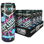 SCI-MX X-PLODE Pre-Workout Energy Drink - Sour Watermelon Flavour - 330ml x 12 - 200mg Natural Caffeine, 3000mg Citrulline Malate, Vitamin B3, B6 + B12 - 24kcal/serving - Suitable for Vegans