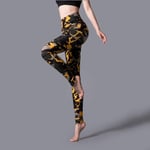 YHWW Leggings,Leggings Léopard Femmes Leggings Imprimés Léopard Printemps Et Automne Pantalon Haute Élasticité Leggins Taille Haute Legging Élastique, K360 Camoufla Jaune, S