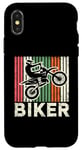 Coque pour iPhone X/XS Retro Biker Motocross Dirt Bike Rider Moto Biker